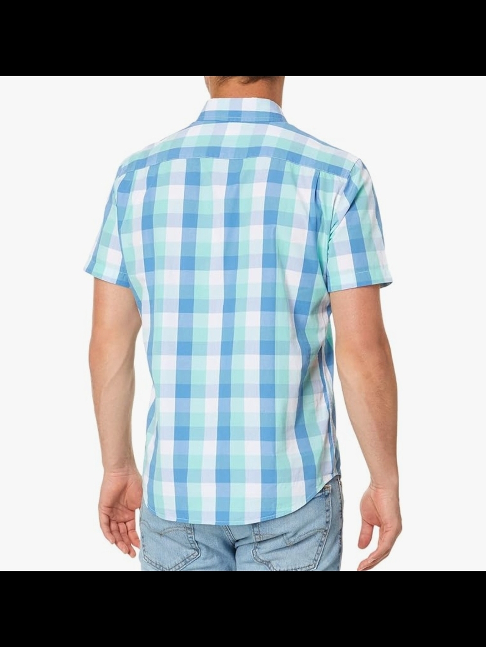 Levi's Short-Sleeve Blue Plaid Button-Down Shirt Size XXL NEW $18 - Picture 2 of 4